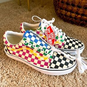 Multi-Colored Vans- Men size 8, Women size 9.5
